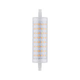 R7s LED lamp with transparent housing and warm white LEDs for energy-efficient lighting