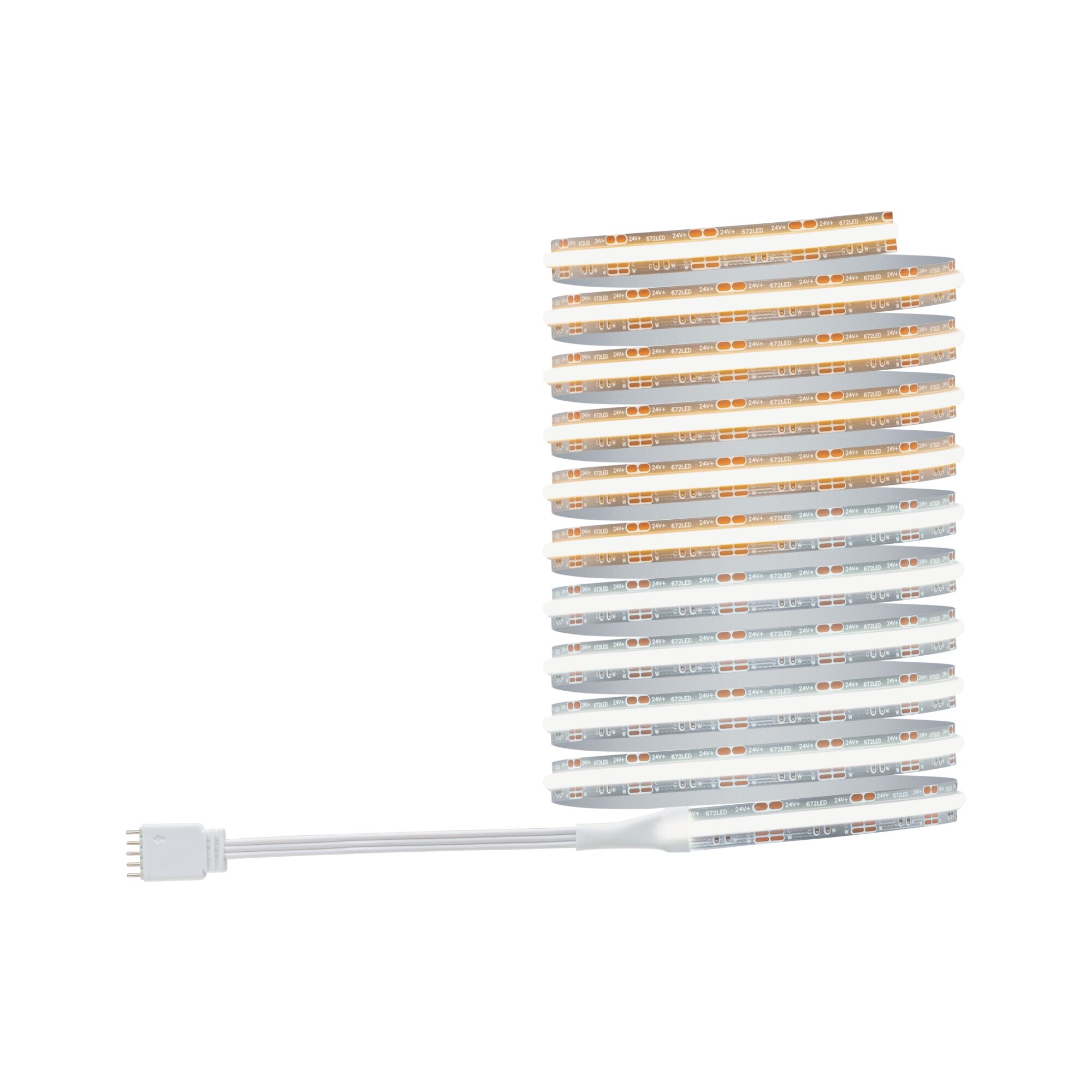 Bande LED flexible avec câble blanc et connecteur 4 broches pour éclairage intérieur moderne