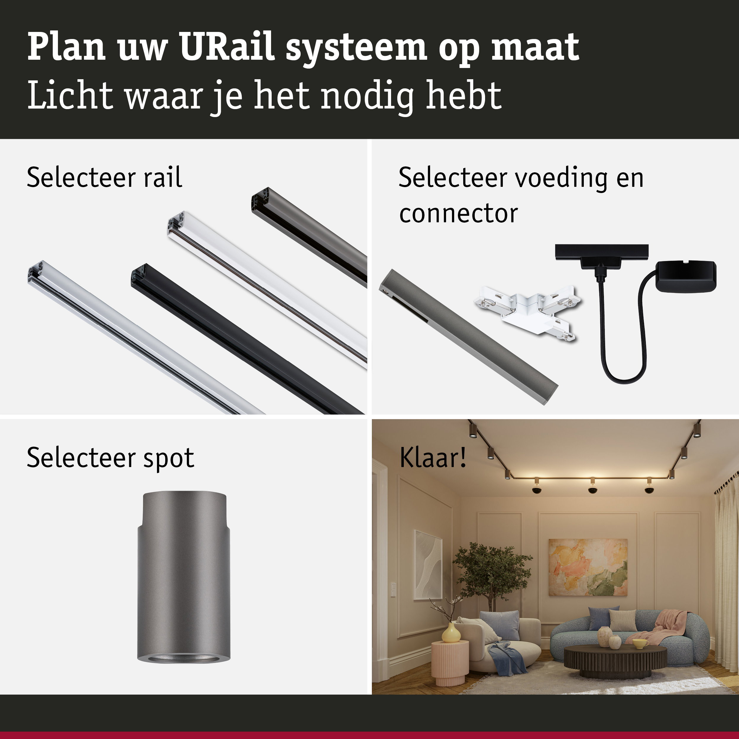 URail Railspot Socket E27 max. 20W dimbaar 230V Titaanium
