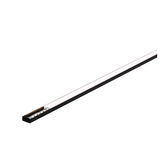 Slim black LED light strip with diffused cover for modern indoor lighting solutions