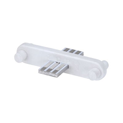 Witte kunststofadapter met metalen contacten voor LED-verlichtingssystemen, compact ontwerp