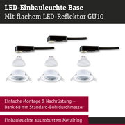 LED-Einbauleuchte Base mit flachem LED-Reflektor GU10 und robustem Metallring in Weiß