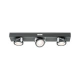 Dreiflammiger LED-Deckenstrahler in Schwarz und Silber aus Metall für moderne Raumbeleuchtung