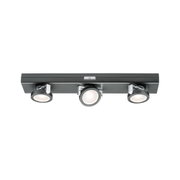 Dreiflammiger LED-Deckenstrahler in Schwarz und Silber aus Metall für moderne Raumbeleuchtung