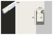 Aluminium LED-Profil in Weiß mit Abdeckung, Maße 24x13,5 mm, für LED-Streifen Beleuchtung