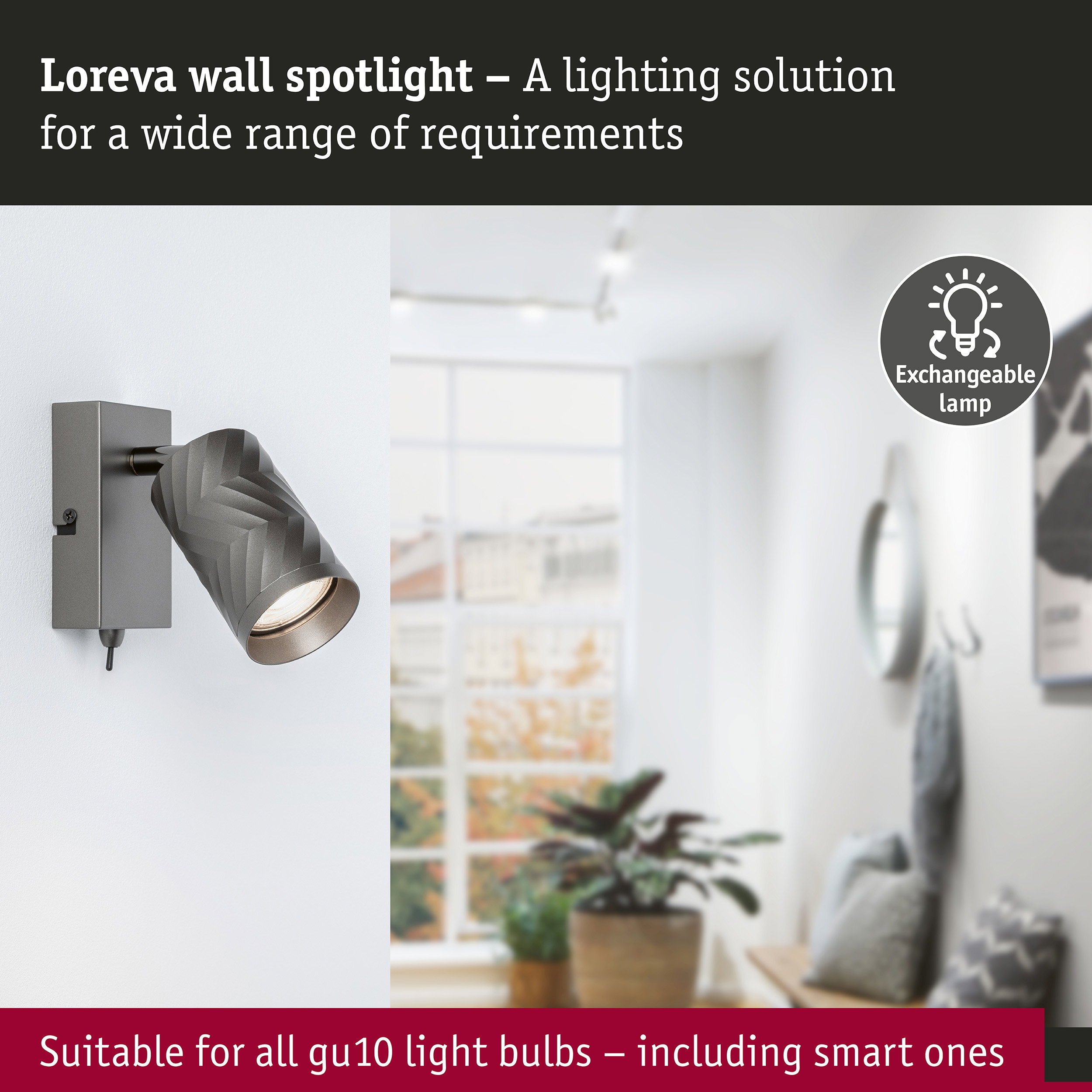 Spotlight Loreva GU10 max. 10W Titanium Metal