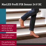 MaxLED Profile PIR Sensor 24 V DC motion detector for single-colour LED strips on stair lighting