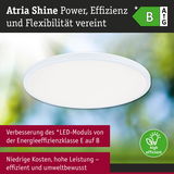 Runde weiße LED-Deckenleuchte Atria Shine mit hoher Energieeffizienzklasse B und nachhaltiger Beleuchtung