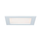 Rectangular white LED recessed light with frosted diffuser for modern room lighting