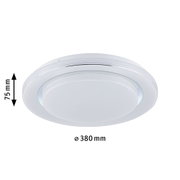 Plafonnier LED rond blanc en plastique de 380 mm de diamètre et 75 mm de hauteur