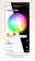 App interface showing color wheel and brightness sliders for TV and reading lights in dark mode