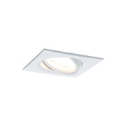 Weißer quadratischer Einbaustrahler aus Metall mit schwenkbarem Spot für moderne LED-Beleuchtung