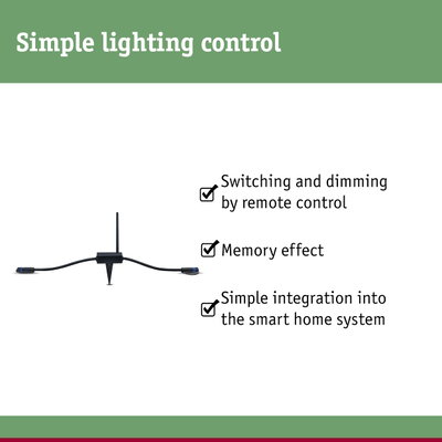 Black lighting control device with antenna and ground spike for simple remote light switching and dimming