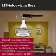LED-inbouwlamp 3-Step-Dim Nova Basisset zwenkbaar rond 84mm 50° GU10 3x6,5W 3x460lm 230V dimbaar 2700K Wit mat