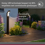 Moderne zwarte LED-tuinfakkel met energiebesparende technologie en strak ontwerp voor buiten