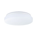 Round white ceiling light made of plastic with simple design for modern interiors
