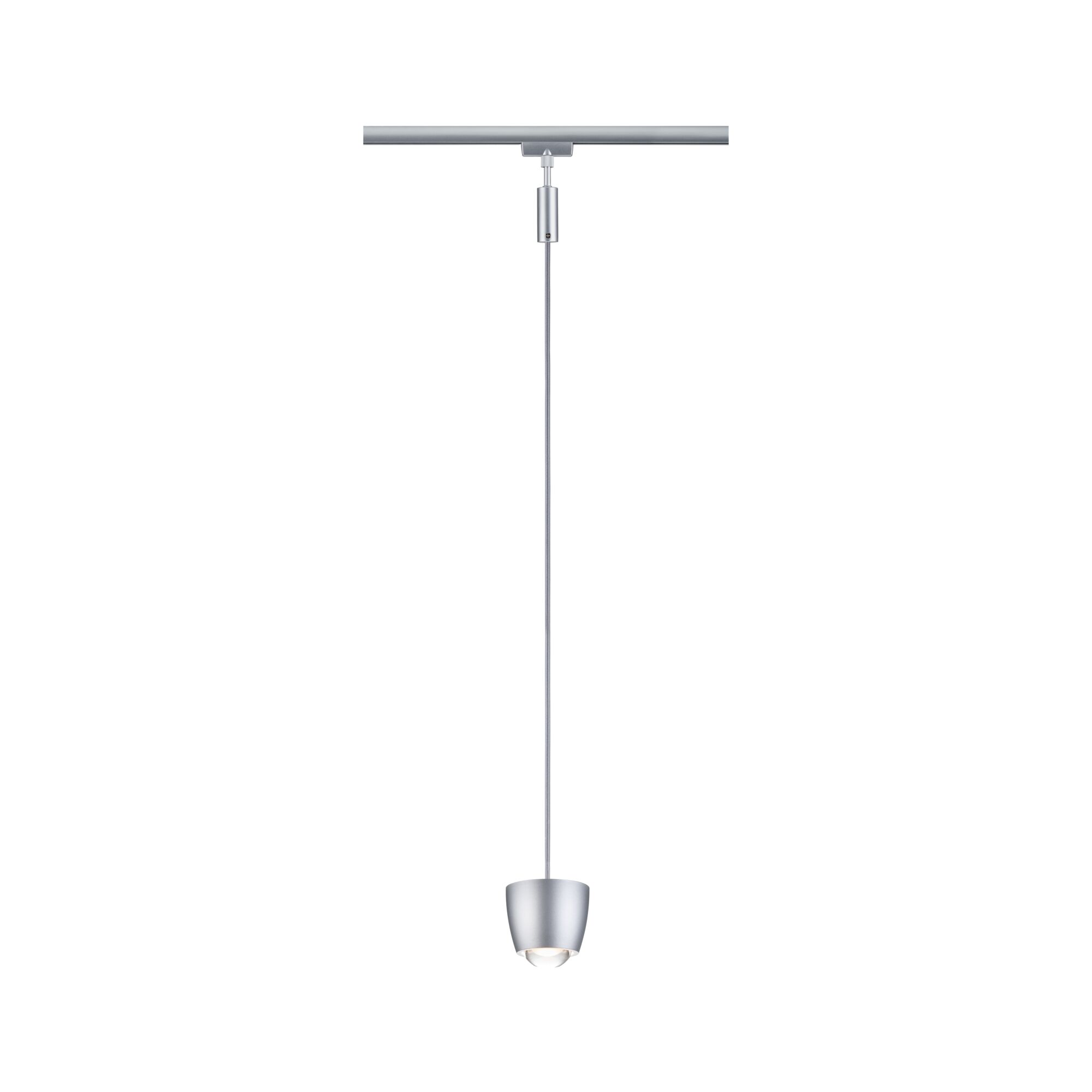 Modern silver metal pendant light with adjustable cable for stylish indoor lighting
