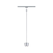 Modern silver metal pendant light with adjustable cable for stylish indoor lighting