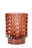 Pauleen Lampe à poser Pretty Glamour E14 2700K 15lm 0,4W Rosé Photophore en verre rouge à motif zigzag avec base mate, lampe LED décorative pour intérieur