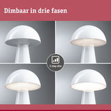 Witte kunststof tafellamp met drie dimstanden voor verstelbare woonverlichting