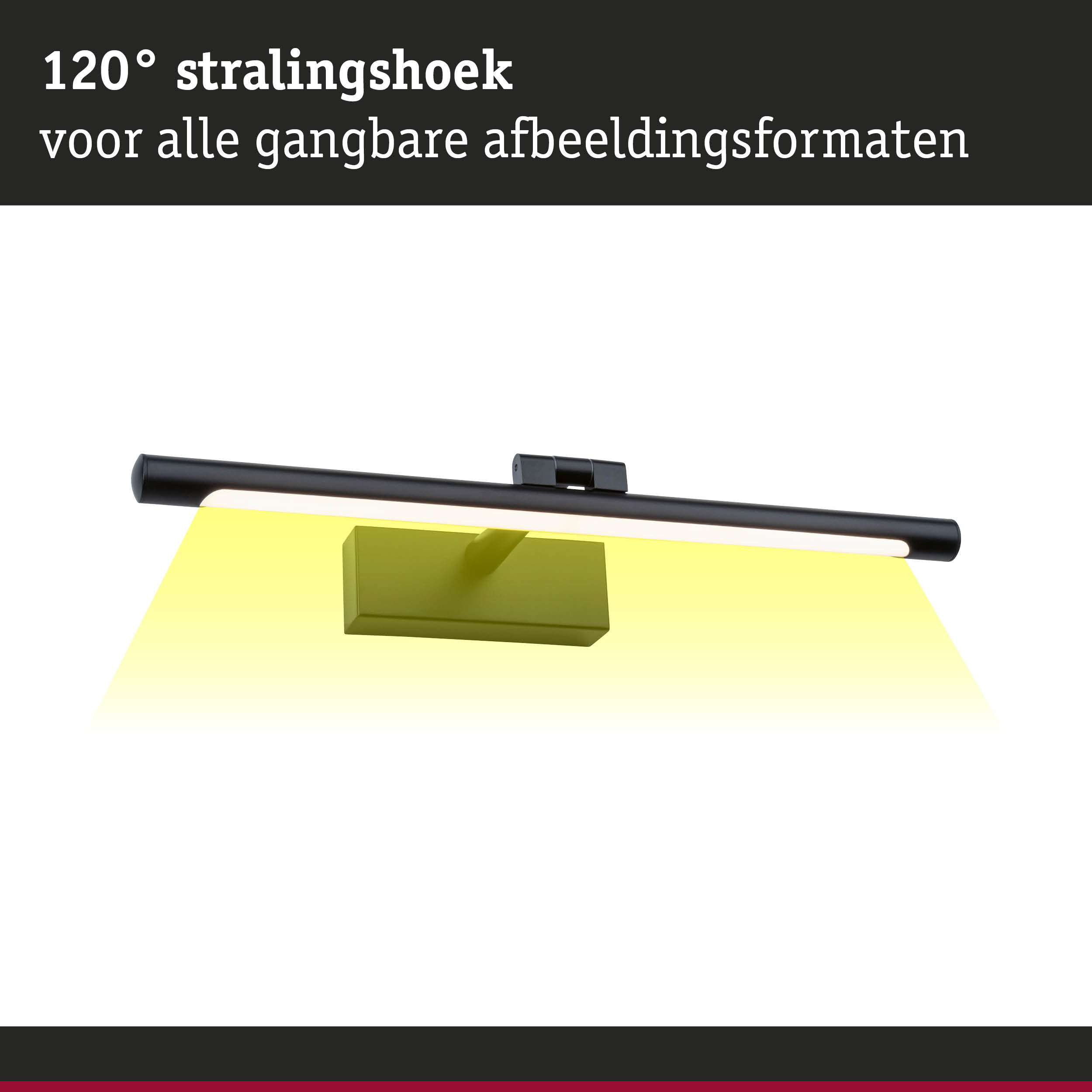 Zwarte LED-buitenlamp met 120° stralingshoek en geel licht voor wanddecoratie en foto's