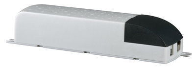 White plastic housing with black cover for LED driver, compact electronic enclosure