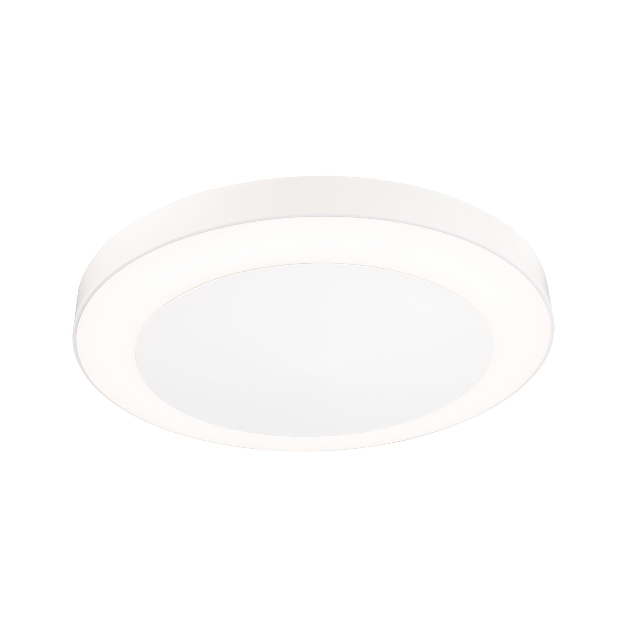 Round white LED ceiling light with plastic diffuser for modern room lighting
