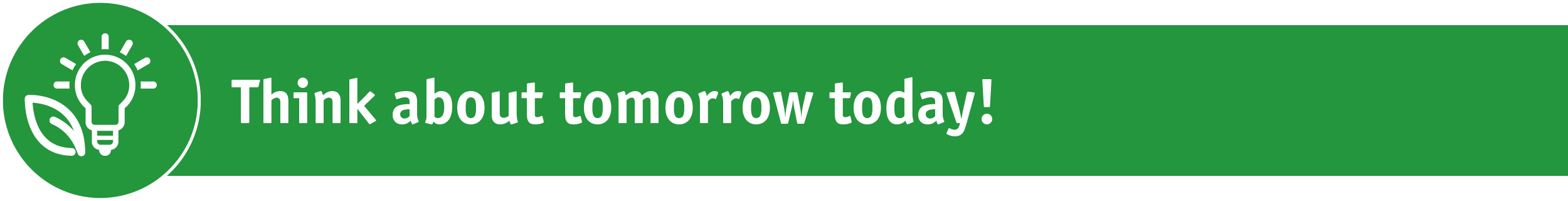 Green banner with eco light bulb icon promoting energy saving and sustainable lighting solutions.
