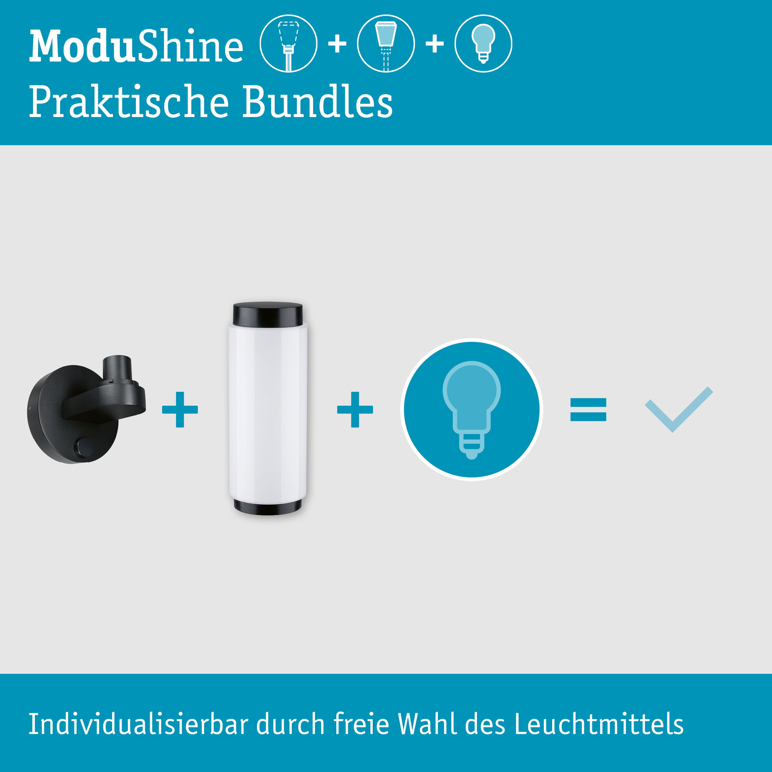 Set ModuShine Wandhalter Selaro ohne Sensor Anthrazit