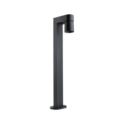 Modern black aluminum outdoor spotlight with cylindrical head for garden lighting