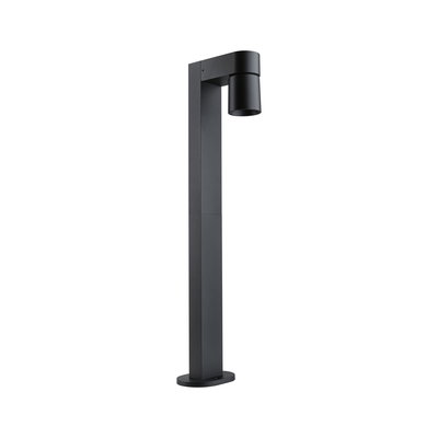Modern black aluminum outdoor spotlight with cylindrical head for garden lighting