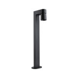 Modern black aluminum outdoor spotlight with cylindrical head for garden lighting