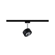 Schwarze LED-Schienenleuchte aus Metall mit verstellbarem Strahlerkopf für moderne Raumbeleuchtung