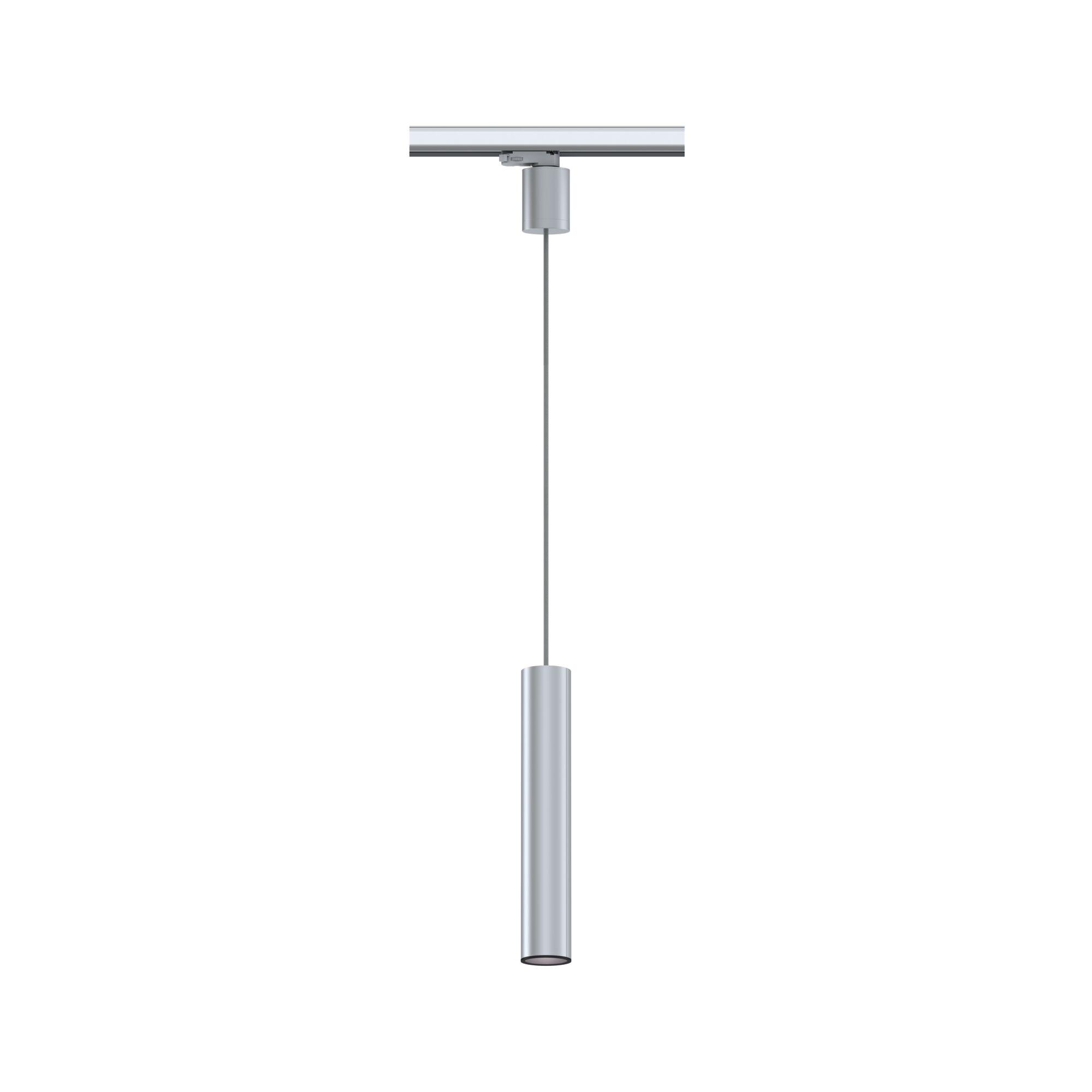 Modern silver aluminium pendant light with cylindrical design for stylish indoor lighting