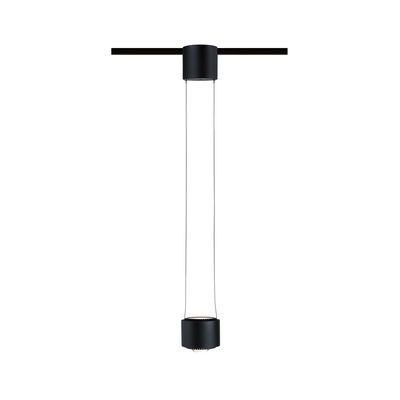 Schwarze LED-Pendelleuchte aus Metall mit minimalistischer Form für moderne Innenbeleuchtung