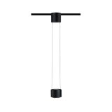 Schwarze LED-Pendelleuchte aus Metall mit minimalistischer Form für moderne Innenbeleuchtung