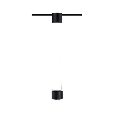 Schwarze LED-Pendelleuchte aus Metall mit minimalistischer Form für moderne Innenbeleuchtung