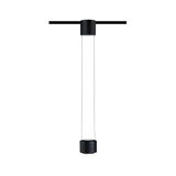 Black metal LED pendant light with minimalist design for modern indoor lighting solutions