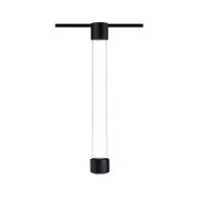 Schwarze LED-Pendelleuchte aus Metall mit minimalistischer Form für moderne Innenbeleuchtung