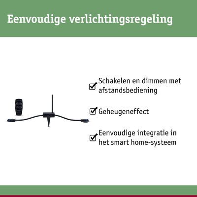 Zwarte afstandsbediening en besturing voor eenvoudige verlichting met smart home integratie en dimfunctie