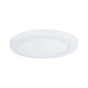 Round white LED ceiling light made of plastic for energy-efficient room lighting
