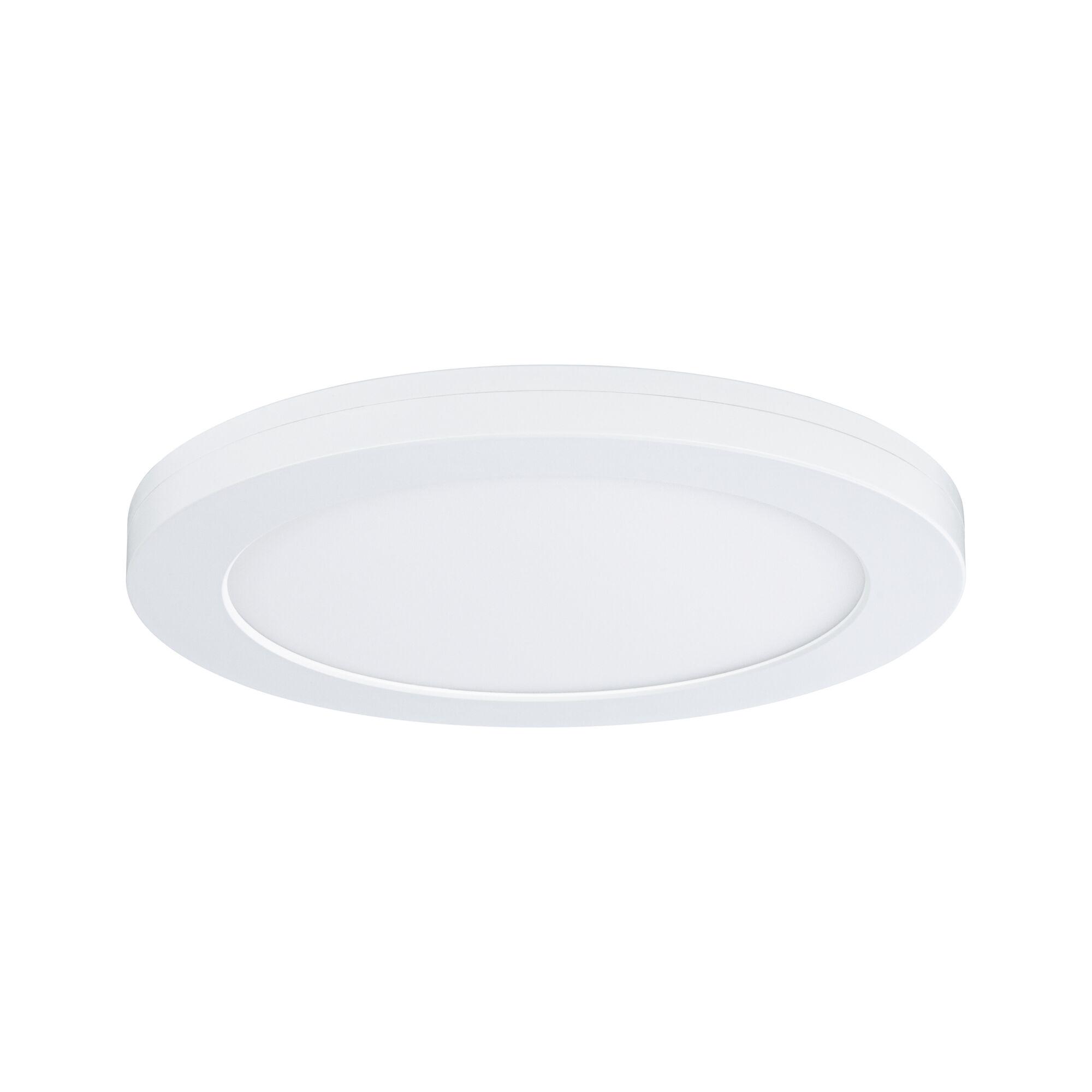 Round white LED ceiling light made of plastic for energy-efficient room lighting