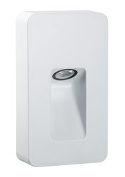 White LED recessed wall light made of plastic with integrated spotlight for modern indoor lighting