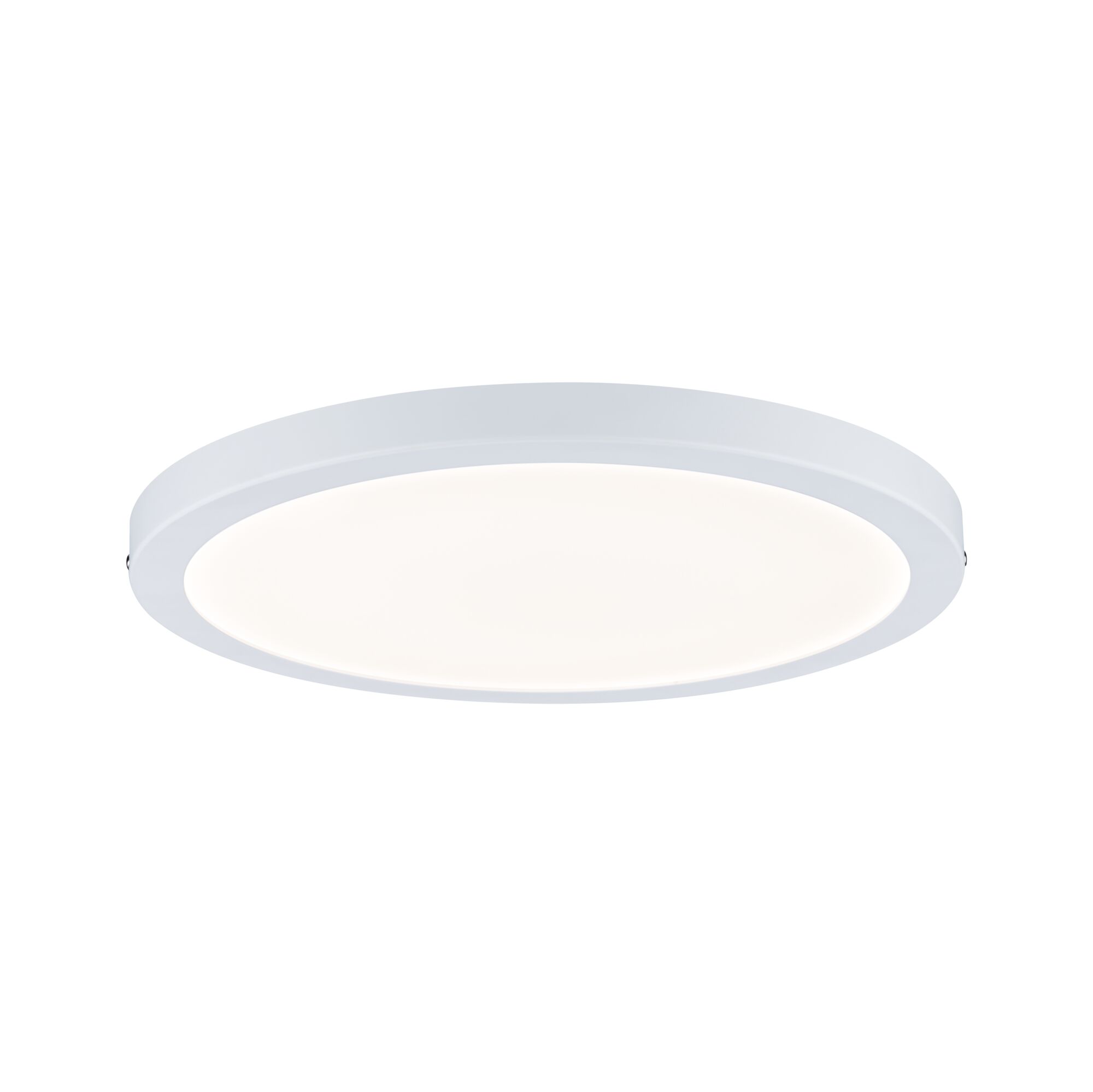 Plafonnier LED rond blanc en plastique avec lumière blanc chaud pour intérieurs modernes