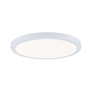 Plafonnier LED rond avec cadre en plastique blanc et lumière blanc chaud pour intérieur