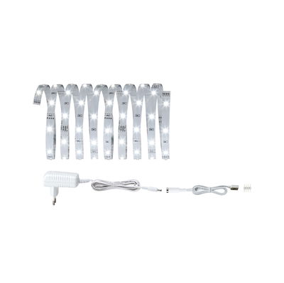 Bande LED flexible blanche avec adaptateur secteur et câble de connexion pour éclairage décoratif