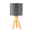 Pauleen Lampe à poser Woody Love E14 max. 20W Gris foncé/Bois Lampe de table moderne avec abat-jour gris en tissu et pied en bois tripode pour éclairage intérieur