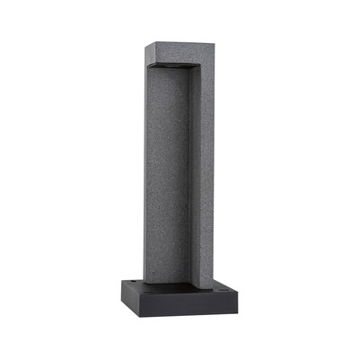 Modern grey stone outdoor wall light with black base for garden lighting