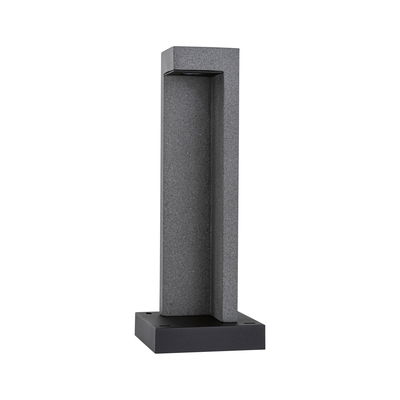 Moderne grijze stenen buitenwandlamp met zwarte basis voor tuinverlichting