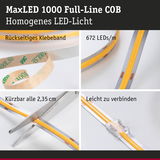 MaxLED 1000 Full-Line COB LED-Streifen mit 672 LEDs/m, selbstklebend, schneidbar und einfach verbindbar